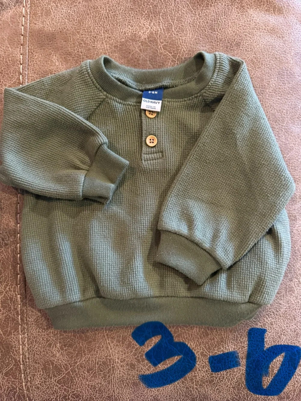 Old Navy Olive Waffle-Knit Crewneck Sweater